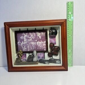 Melannco Football Shadow Box Picture Frame Sports 6x4 Photo Wood Frame Brown